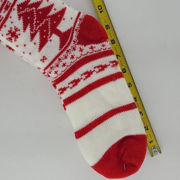 ⭐️3/ $30⭐️ Women's Christmas Knitted Red White Reading Socks Sherpa Fleece S/M - Picture 8 of 9